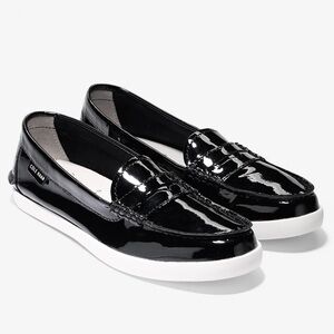 Cole Haan Black Patent Leather Pinch Weekender Loafers